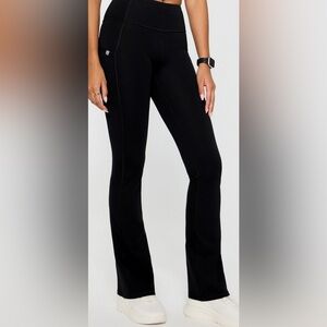 Fabletics kick flares stretch scrub pants 2 pair one black one is navy blue